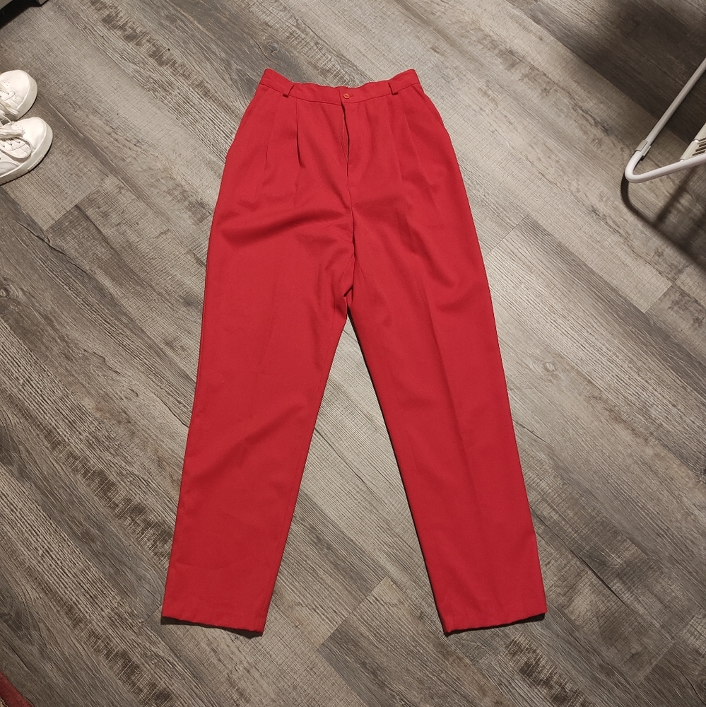 Vintage Red High-Waisted Slacks